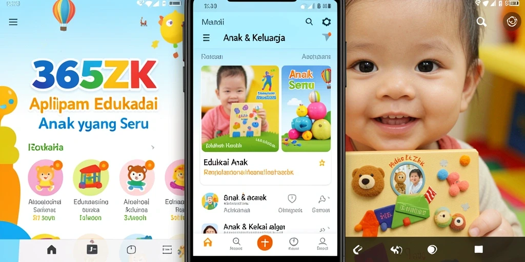 Tampilan interaktif aplikasi 365ZK yang ramah anak.