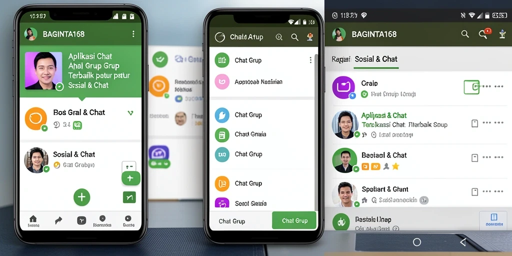 Antarmuka aplikasi BAGINTA168 yang mengagumkan untuk Chat Grup.