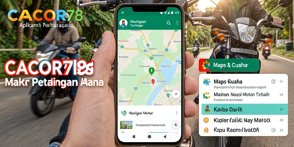 Antarmuka CACOR78 yang menampilkan rute navigasi motor.