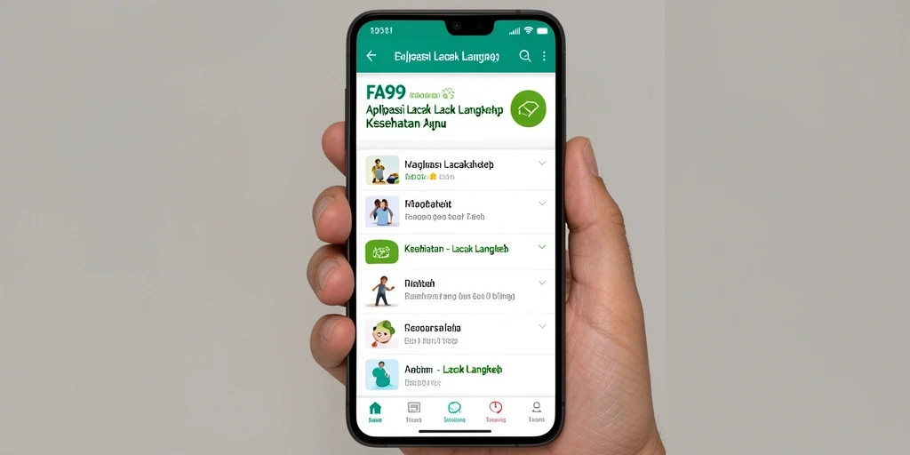 Antarmuka pengguna FA99 yang intuitif untuk melacak langkah.
