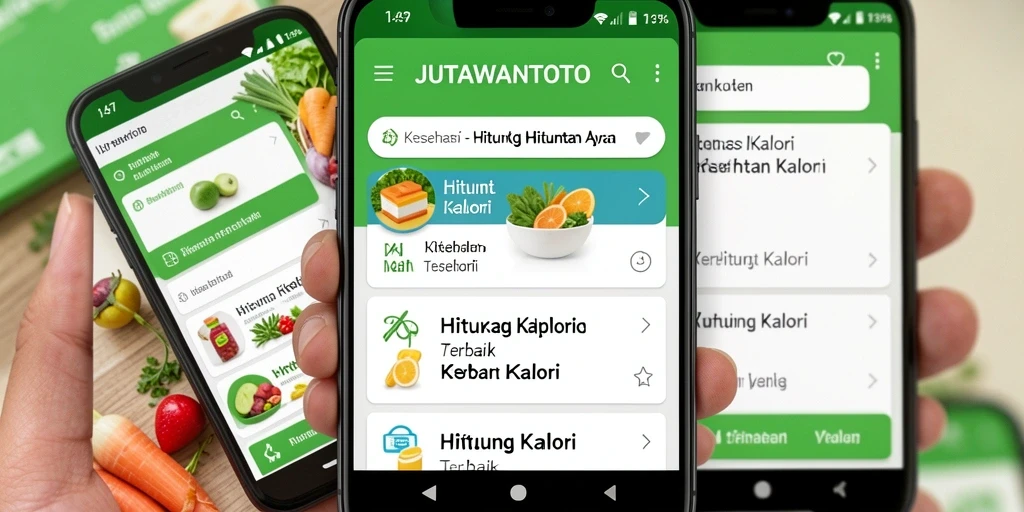 Tampilan antarmuka aplikasi Hitung Kalori JUTAWANTOTO yang informatif.