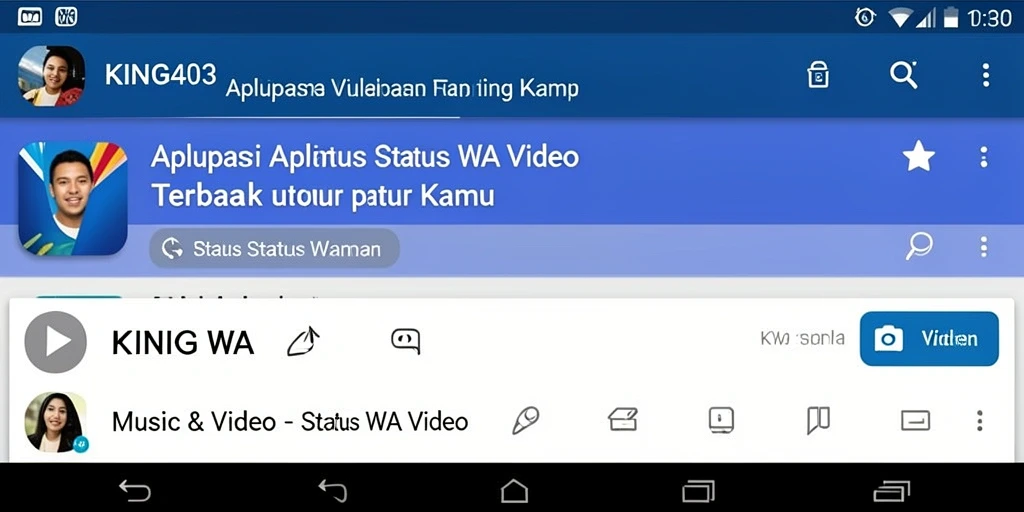 Antarmuka KING403 yang sederhana dan menarik untuk Status WA Video.