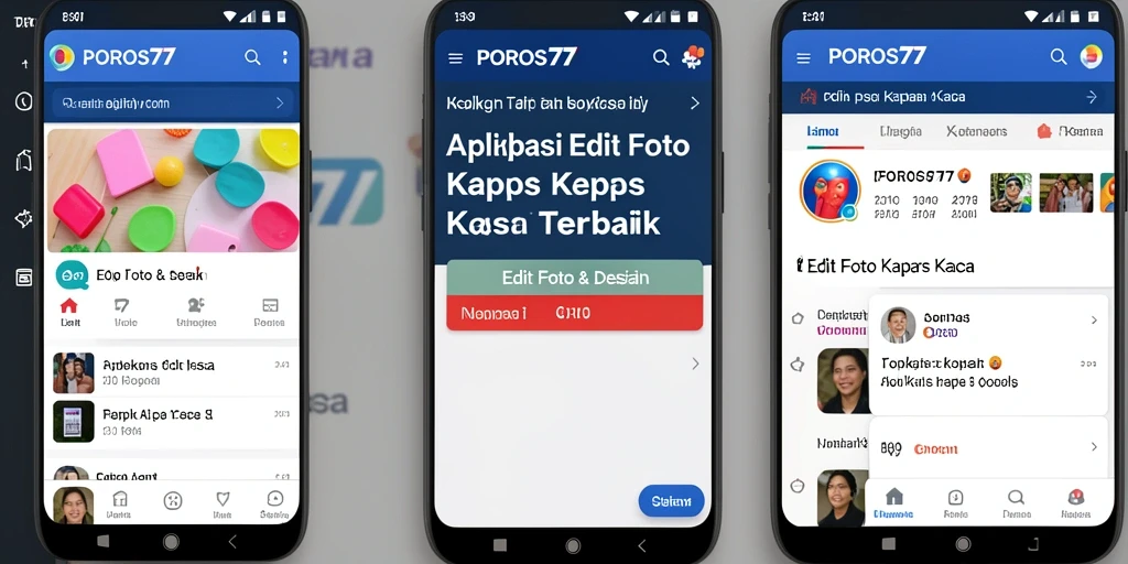 Antarmuka aplikasi POROS77 untuk Edit Foto Kertas Kaca yang menawan.