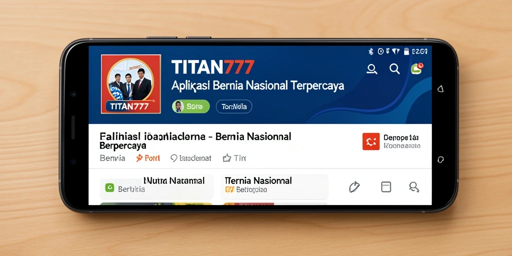 Antarmuka aplikasi TITAN777 menampilkan berita nasional dengan cara yang menarik.